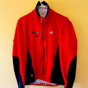 Castelli Rosso Corsa Cycling Jacket - Men’s XL - Stretch - Red & Black